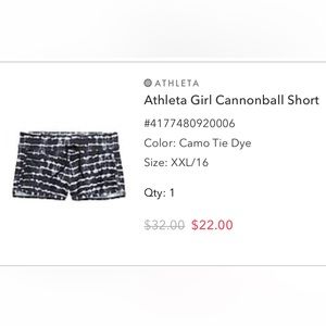 Athleta Girl Swim shorts size 16.